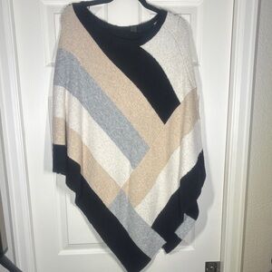 Pea in the Pod Striped Multicolor Women's Sweater Poncho